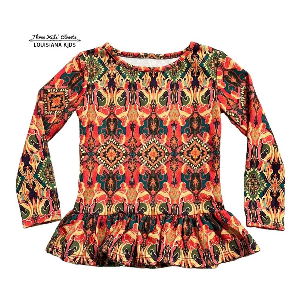Persnickety 3Y Colorful Peplum Top